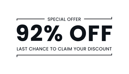 Sale special offer 92% off, last chance to claim your discount