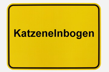 Illustration eines Stadteingangsschildes der Stadt Katzenelnbogen