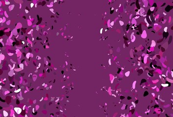 Light Pink vector pattern with chaotic shapes.