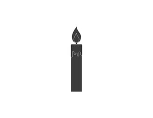 Candle, decoration, fire icon. Vector illustration. flat design.