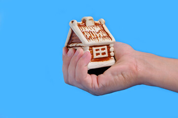 House in your hand,shopping offers, a gift for Christmas.
