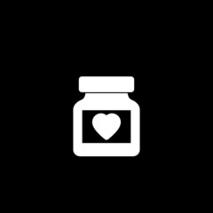 Medicine bottle icon isolated on dark background