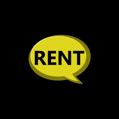 Rent house icon isolated on dark background