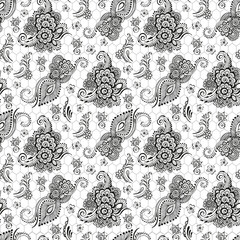 Seamless pattern with ornate ornament. Floral patterns in oriental style. - 447215763
