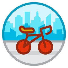 Bicycle ,City Tourism filled outline icon.