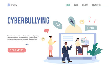 Vector illustration for web with concept cyberbullying and harassment in internet