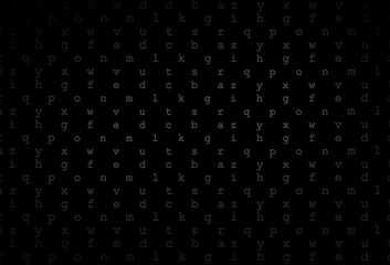Dark black vector texture with ABC characters.