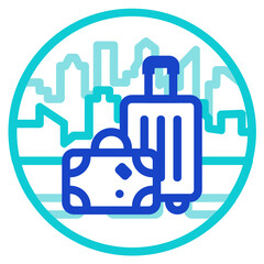 Luggage ,City Tourism outline icon.