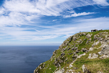 View on beautiful Atlantic ocean from a mountain.