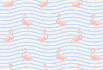Naklejka premium seamless pattern with flamingos for banners, cards, flyers, social media wallpapers, etc.