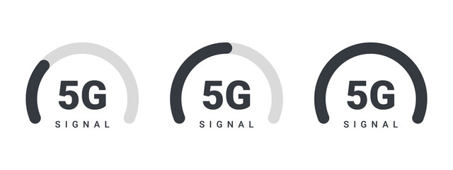 5G. Internet level scale. High speed internet sign. 5G signal icons concept. Vector illustration