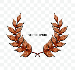Vector Image Illustration of leaf, Bronze leaf