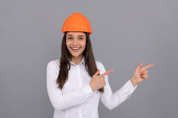 female construction worker. businesswoman in builder hardhat. chief architect engineer