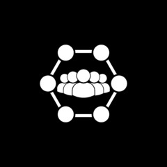 Team skills icon isolated on dark background
