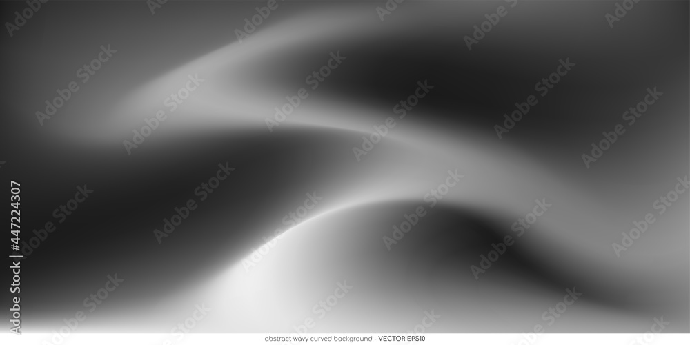 Poster abstract smooth curve wavy black background. vector illustration for banner, background