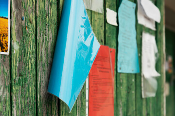 Bulletin board  in countryside.