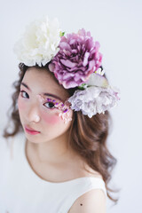 Fototapeta premium かわいいヘアメイクの花嫁