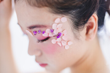 かわいいヘアメイクの花嫁