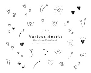 ハートと手のアイコンのセット イラスト やさしさ Wall Mural Yugoro