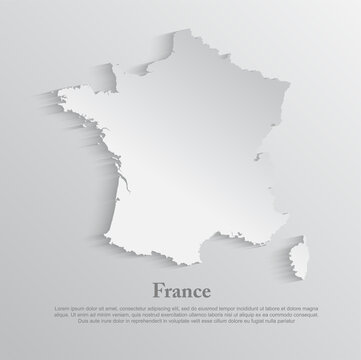 Minimal white map France, template Europe country