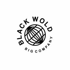 Black world global vector logo design in modern style for company