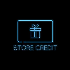 Store Credit glowing neon vector ilustration