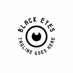 Black eye vector logo design in modern style for eyeglasses company