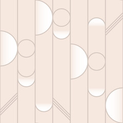 Modern geometric background. Pink seamless pattern with circles and lines. Vector illustration