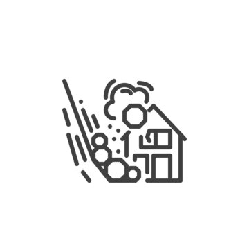 house destroyed by landslide icon clip art preview