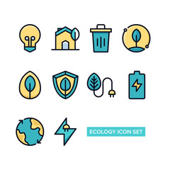 Ecology Icon Sets with Filled Style
