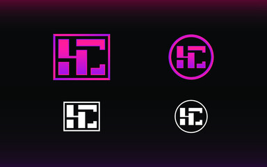 HC or CH letter logo with gaming style and contemporary colors