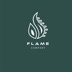 leaf and fire logo design vector illustration