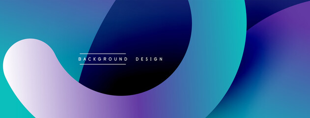 Abstract overlapping lines and circles geometric background with gradient colors