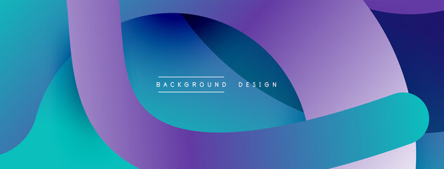 Abstract overlapping lines and circles geometric background with gradient colors