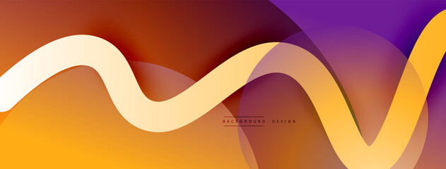 Abstract gradient background with wave line with shadow effect. Geometric composition. 3D shadow effects and fluid gradients