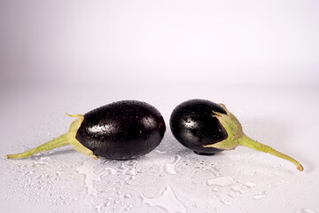 fresh eggplants