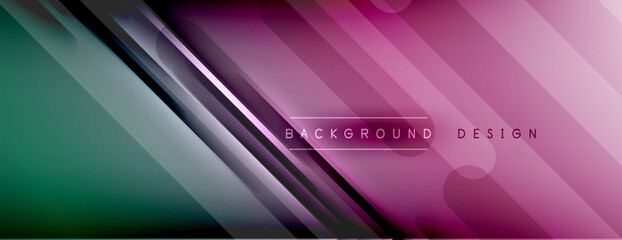 Abstract background. Shadow lines on bright shiny gradient background.