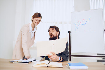 Fototapeta premium work colleagues communication emotions office discussion