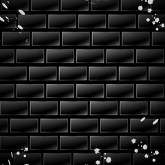 Stylish black background. Brick wall