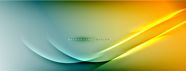 Abstract background - lines composition created with lights and shadows. Technology or business digital template. Trendy simple fluid color gradient abstract background with dynamic