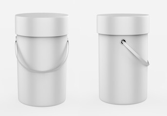 Round Cardboard Box Mockup isolated on white background. 3d illustration