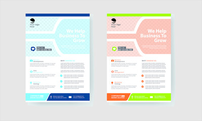 Corporate flyer Template with to Color