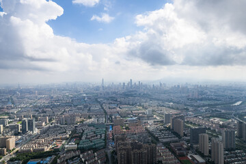 Fototapeta na wymiar Aerial view of modern city in Nanjing