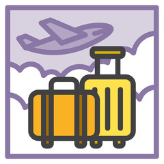 Luggage ,Business Travel filled outline icon.