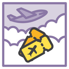 Ticket ,Business Travel filled outline icon.