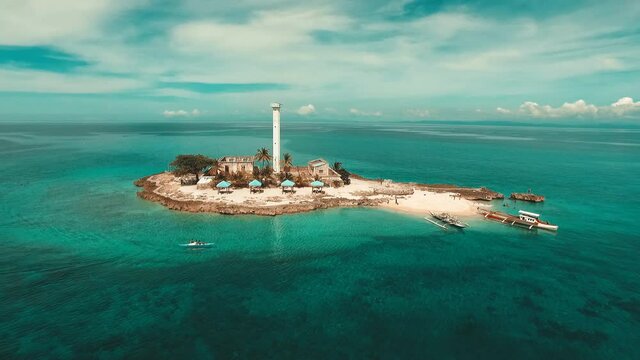drone shot of drone island at capitancillo cebu