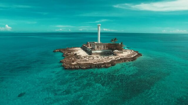 danao island in cebu drone shot drone island