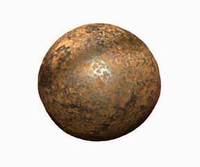 Ancient iron Cannonball for Shooting Enemies, Isolate