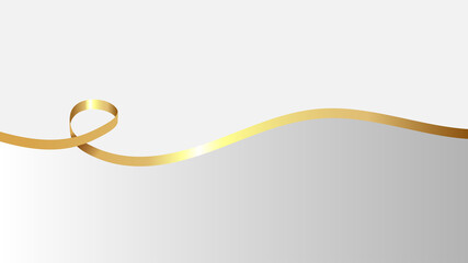 Obraz premium Gold ribbon on a gray background. Abstract background. Desktop wallpaper for PC or smartphone. Vector illustration.