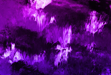 Winter purple scene texture background, paint smudges, strokes.